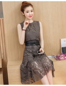 dress brukat korea D4490