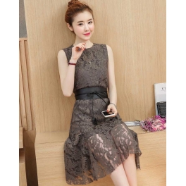 dress brukat korea D4490