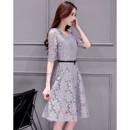 dress brukat korea D4512