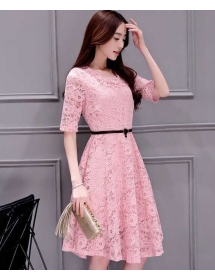 dress brukat korea D4513