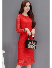 midi dress brukat D4538