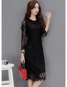 midi dress brukat D4539