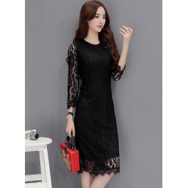 midi dress brukat D4539