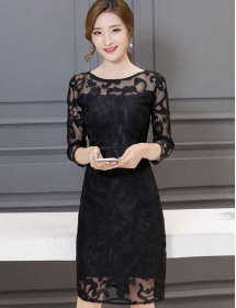 dress brukat korea D4546