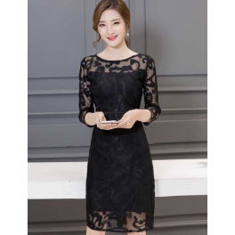 dress brukat korea D4546