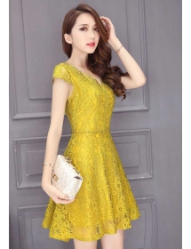 dress brukat korea D4557