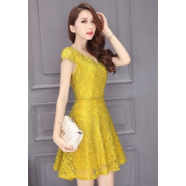 dress brukat korea D4557