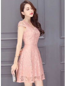 dress brukat korea D4559