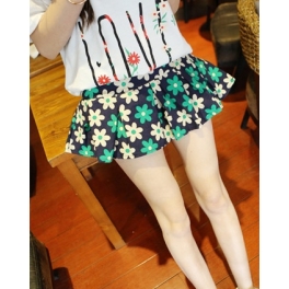 rok wanita korea motif bunga T983