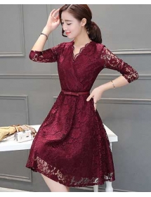 dress brukat korea D4585