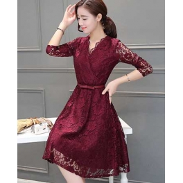 dress brukat korea D4585