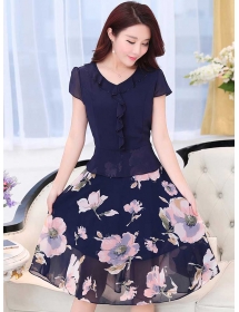 midi dress korea D4613