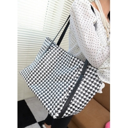 tas wanita motif houndstooth bag455