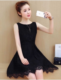 dress brukat korea D4738