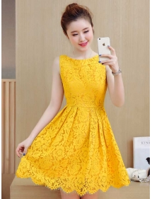 dress brukat korea D4741