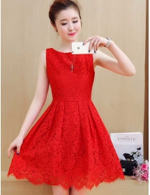 dress brukat korea D4742