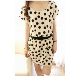 dress motif polkadot kotak D841