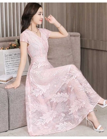 long dress brukat D4788