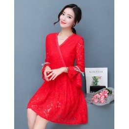 dress brukat korea D4804