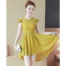 dress brukat korea D4814