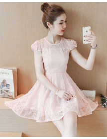 dress brukat korea D4816