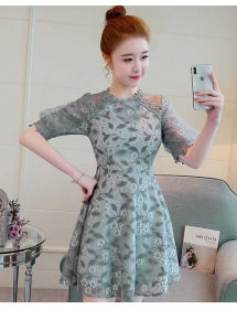 dress brukat korea D4897