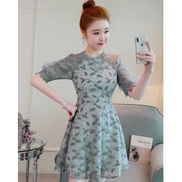 dress brukat korea D4897