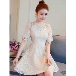 dress brukat korea D4899