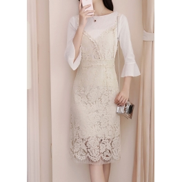 dress brukat korea D4901