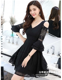 dress brukat korea D4917