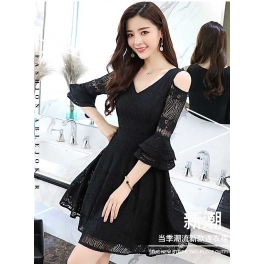 dress brukat korea D4917