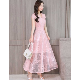 long dress brukat D4938