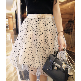 rok wanita polkadot T1013