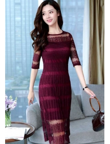 dress brukat korea D4948