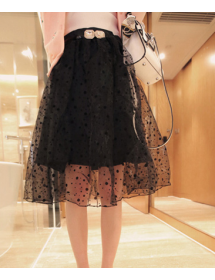 rok wanita import motif polkadot T1014