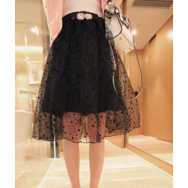 rok wanita import motif polkadot T1014