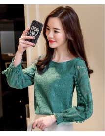 blouse brukat lengan panjang T4499