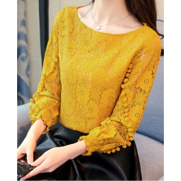 blouse brukat lengan panjang T4500