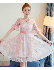 dress brukat korea D4971