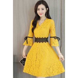 dress brukat korea D5006