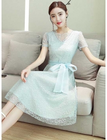 dress brukat korea D5041