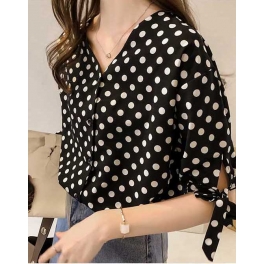 kemeja polkadot T4632