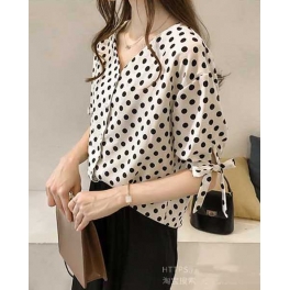 kemeja polkadot T4633