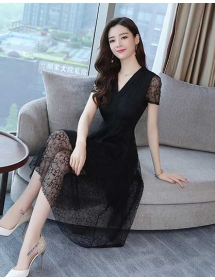 dress brukat korea D5096