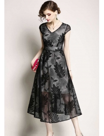 midi dress brukat D5126