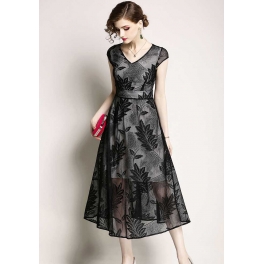 midi dress brukat D5126