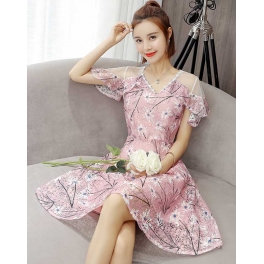 dress brukat korea D5166