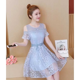 dress brukat korea D5199