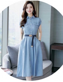 midi dress denim D5211