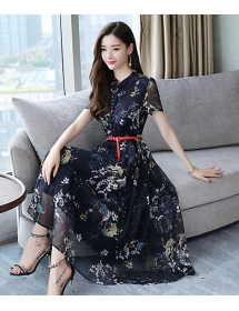 midi dress korea D5235